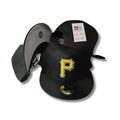 Pittsburgh Pirates Black Hat with Yellow Embroidered Logo - Snapback Cap — view 1