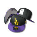 Men's LA New Era Black/Purple Crossover 59FIFTY - Snapback Cap — view 1