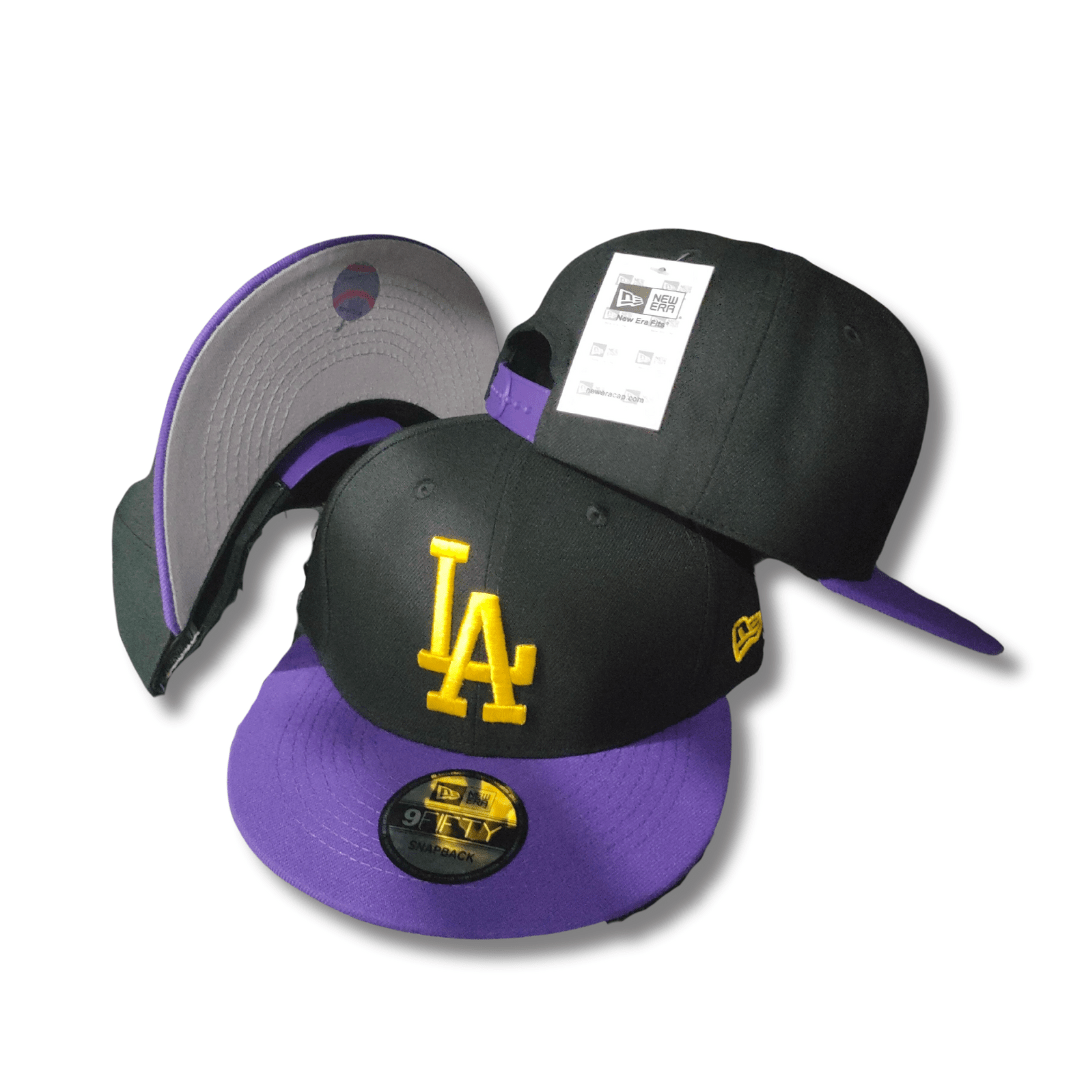 Men's LA New Era Black/Purple Crossover 59FIFTY - Snapback Cap — view 1