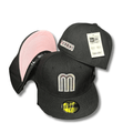 Team Mexico with Black Iridescent Front Logo and Pink Underbrim Black – Fitted Cap — view 1