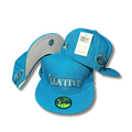 Seattle with Embroidered Script and Side Patch Teal – Fitted Cap — view 1