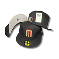 Team Mexico with Embroidered Logo and Mexican Flag Patch Black – Fitted Cap — view 1