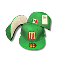 Team Mexico with Embroidered Logo and Mexican Flag Patch Green – Fitted Cap — view 1