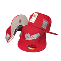 Chicago White Sox MLB Hat with Iridescent Script Logo and Red Crown - Fitted Cap — view 1