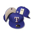 Texas Rangers MLB with Blue Crown and White Logo - Fitted Cap — view 1