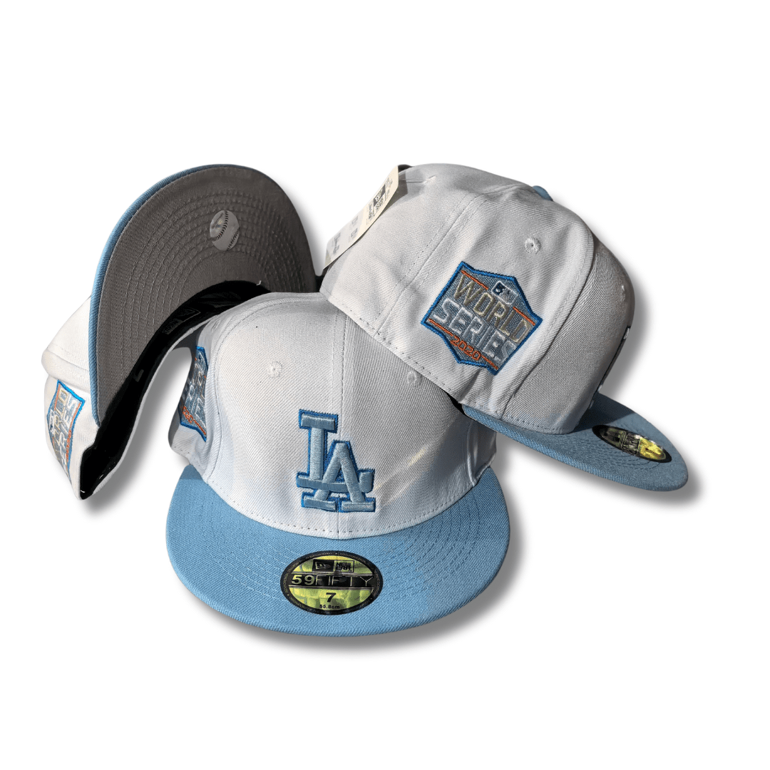 Los Angeles Dodgers 2020 World Series Fitted Hat Light Blue and White - Fitted Cap — view 1