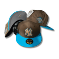 New York Yankees Brown and Aqua 59FIFTY with Side Patch - Fitted Cap — view 1
