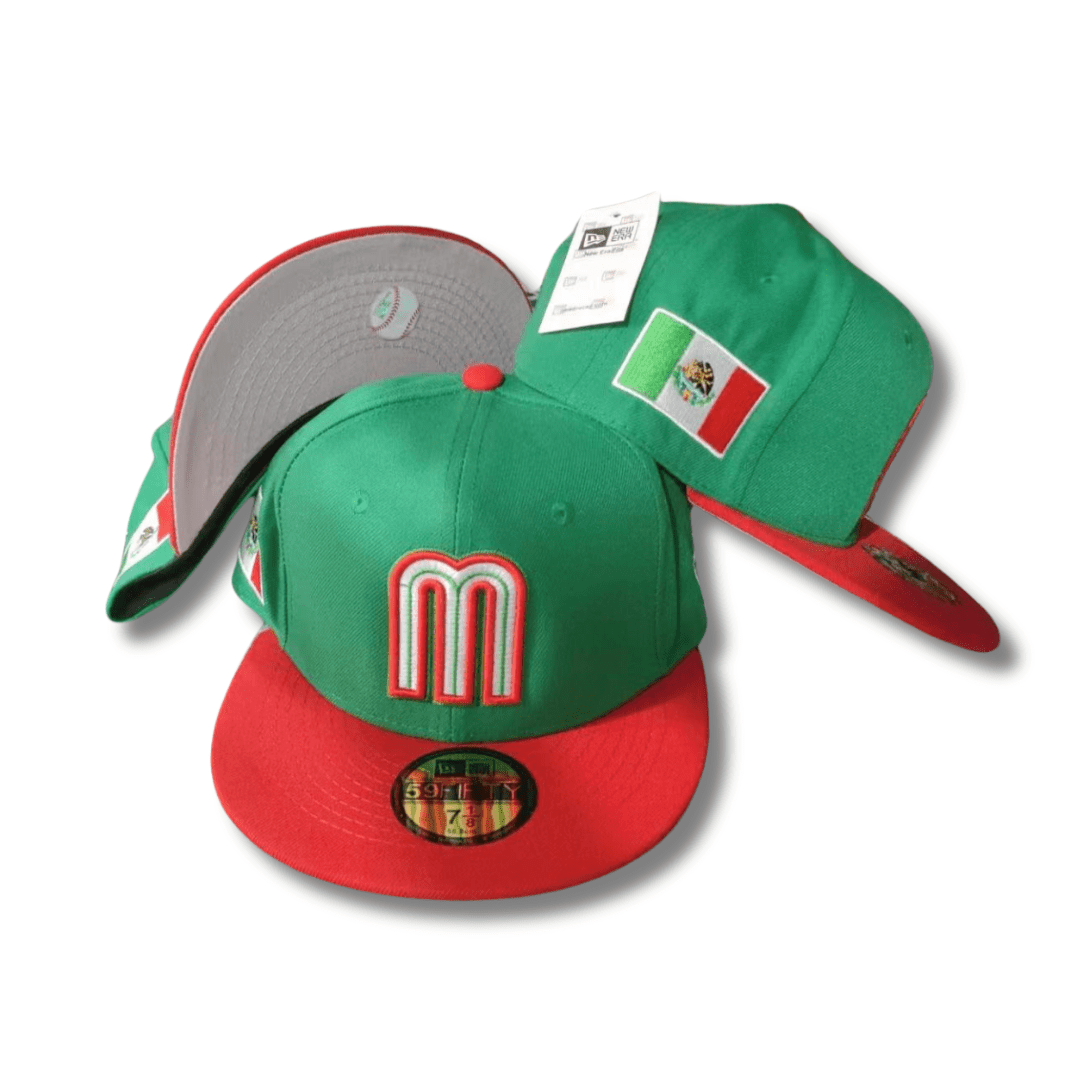 Mexico Green and Red 59FIFTY with Flag Patch - Fitted Cap — view 1