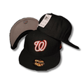 Washington Nationals Black with Embroidered Logo - Fitted Cap — view 1