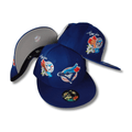 Toronto Blue Jays Embroidered with Floral Details Blue and White – Fitted Cap — view 1