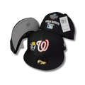 Washington Nationals 2019 World Series with Logo Black and White – Fitted Cap — view 1