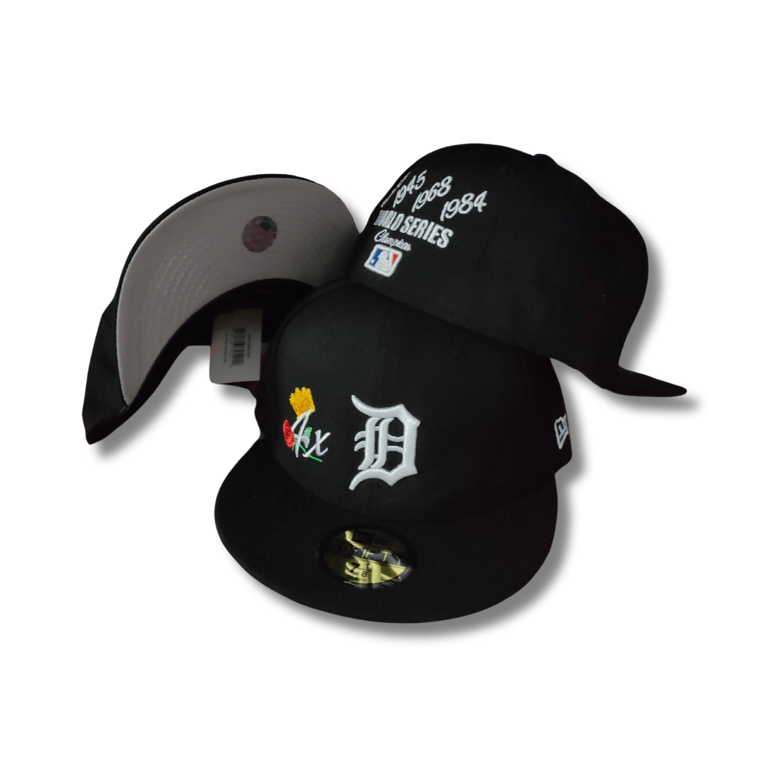 Detroit Tigers 4x World Series Champions Black  – Fitted Cap — view 1