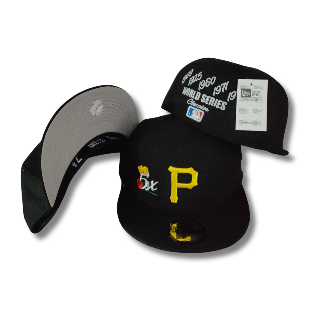 Pittsburgh Pirates 5x World Series Champions Black – Fitted Cap — view 1