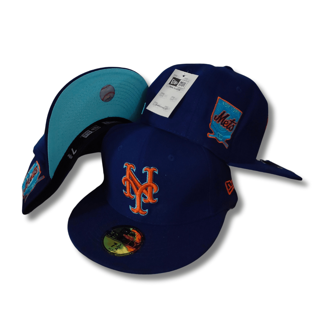 New York Mets 59FIFTY with Side Patch Embroidery Royal Blue – Fitted Cap — view 1