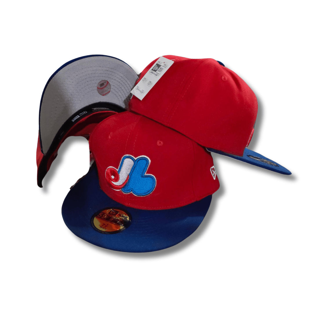 Montreal Expos 59FIFTY with Two-Tone Design Red and Blue – Fitted Cap — view 1