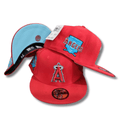 Los Angeles Angels with Sky Blue Undervisor and Retro Side Patch Red – Snapback Cap — view 1