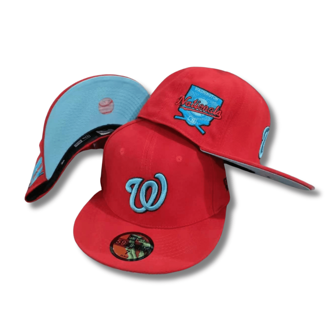 Washington Nationals with Sky Blue Accents and Retro Patch Red – Snapback Cap — view 1