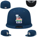 Los Angeles Dodgers Navy Fitted Hat with Rainbow Embroidered Logo — view 1