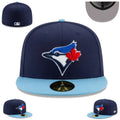 Toronto Blue Jays Navy and Light Blue Fitted Hat with Embroidered Logo — view 1