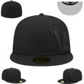 Los Angeles Dodgers Blackout Fitted Hat with Oversized Tonal Embroidered Logo — view 1