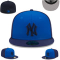 New York Yankees Fitted Hat – Blue with Navy Logo and Gray Undervisor — view 1