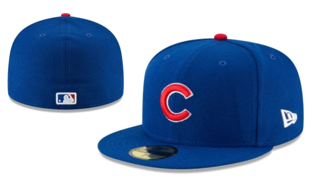 Chicago Cubs Fitted Hat – Royal Blue with Red and White Logo — view 1