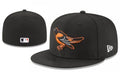 Baltimore Orioles Fitted Hat – Black with Orange Bird Logo — view 1