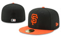 San Francisco Giants Fitted Hat – Black with Orange Brim and Logo — view 1