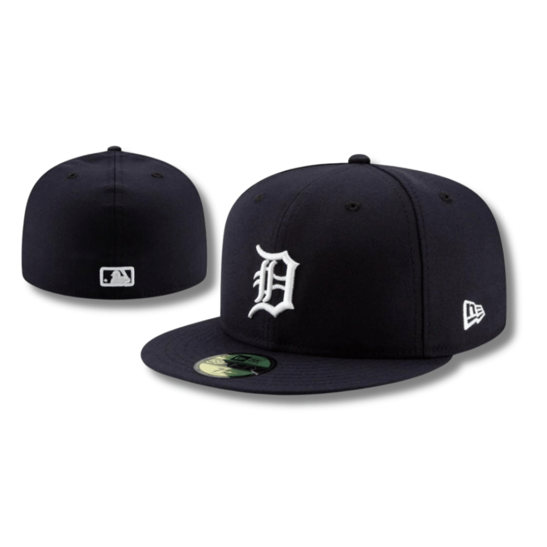 Detroit Tigers MLB Fitted Cap – Navy Blue with White Logo — view 1