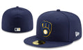 Milwaukee Brewers MLB Fitted Cap – Navy Blue with Gold Logo — view 1
