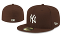 New York Yankees MLB Fitted Cap – Classic Brown with White Logo — view 1