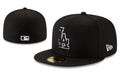 Los Angeles Dodgers Black Fitted Cap with MLB Logo — view 1