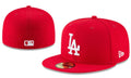 Los Angeles Dodgers Red Fitted Cap with White Logo — view 1