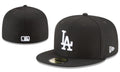 Los Angeles Dodgers Black Fitted Cap with White Logo — view 1