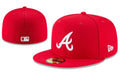 Atlanta Braves Bold Red Fitted Cap with White Logo — view 1