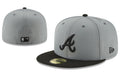 Atlanta Braves Gray and Black Fitted Cap with Embroidered Logo — view 1