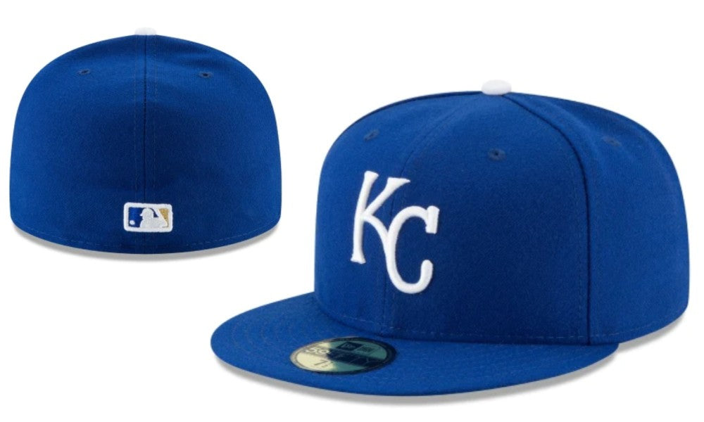 Kansas City Royals Royal Blue Fitted Cap with White Logo — view 1
