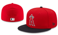 Los Angeles Angels Red and Black Fitted Cap with Embroidered Halo Logo — view 1