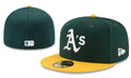 Oakland Athletics Green and Yellow Fitted Cap with Embroidered Logo — view 1