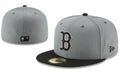 Boston Red Sox Gray and Black Fitted Cap with Classic Embroidered Logo — view 1