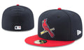 St. Louis Cardinals Navy and Red Fitted Cap with Cardinal Logo — view 1