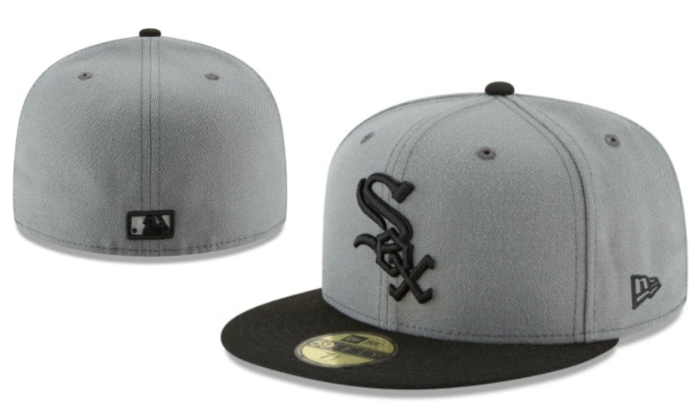Chicago White Sox New Era Fitted Hat with MLB Logo – Gray and Black — view 1