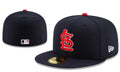 St. Louis Cardinals Navy New Era Fitted Hat with Red and White Logo — view 1