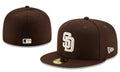 San Diego Padres Brown New Era Fitted Hat with Cream Logo — view 1