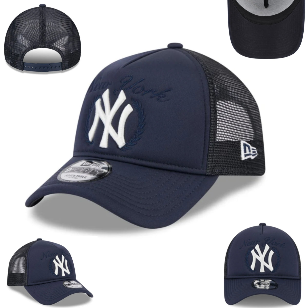 New York Yankees Navy New Era Trucker Hat with Mesh Back — view 1