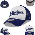Los Angeles Dodgers White and Blue New Era Trucker Hat with Mesh Back — view 1