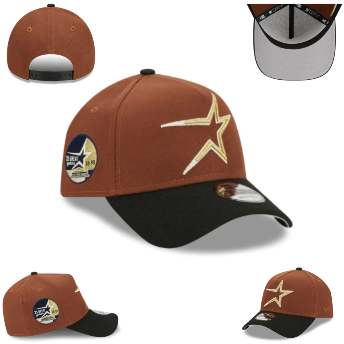 Houston Astros 35th Anniversary Brown and Black Adjustable Cap — view 1