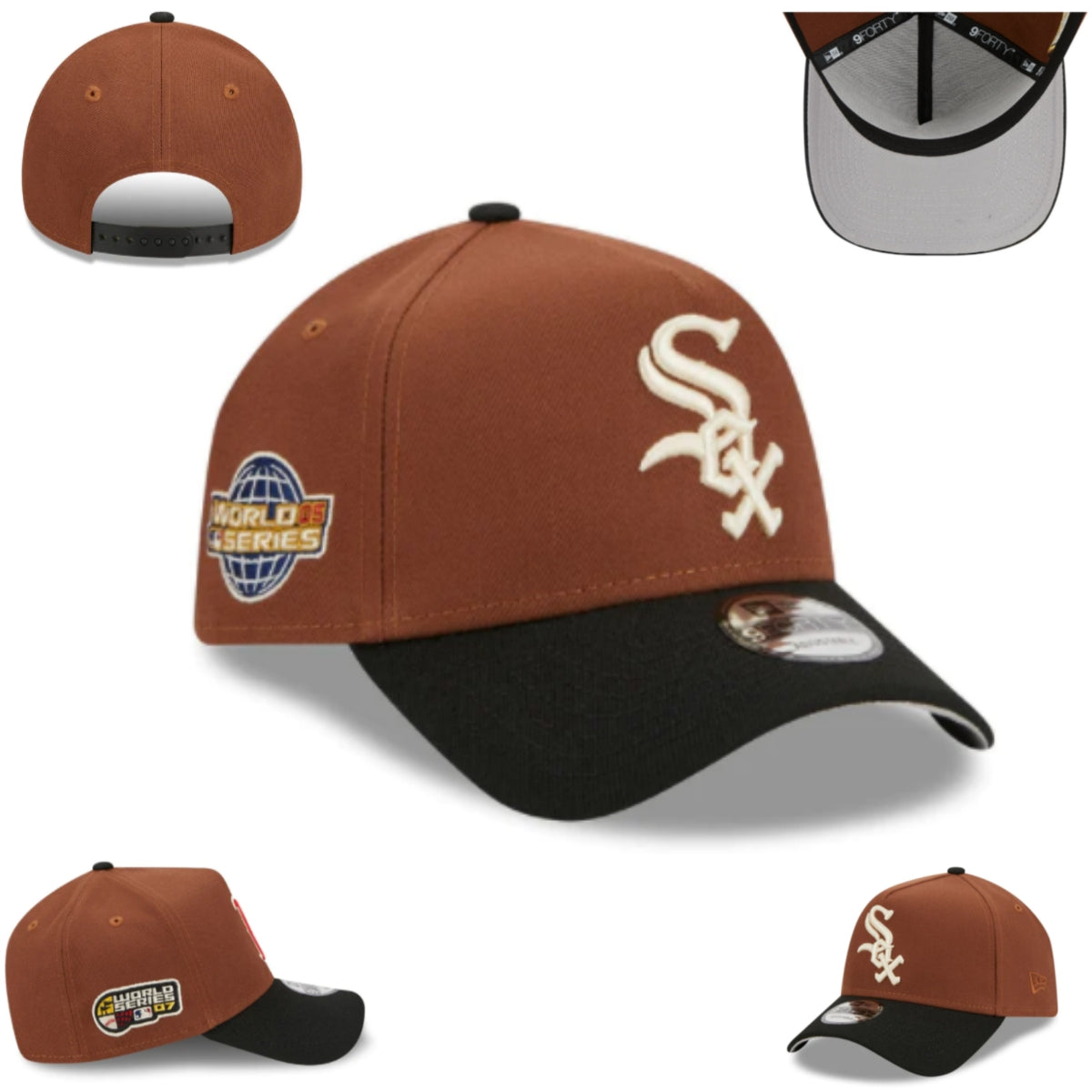 Chicago White Sox World Series Brown and Black Adjustable Cap — view 1