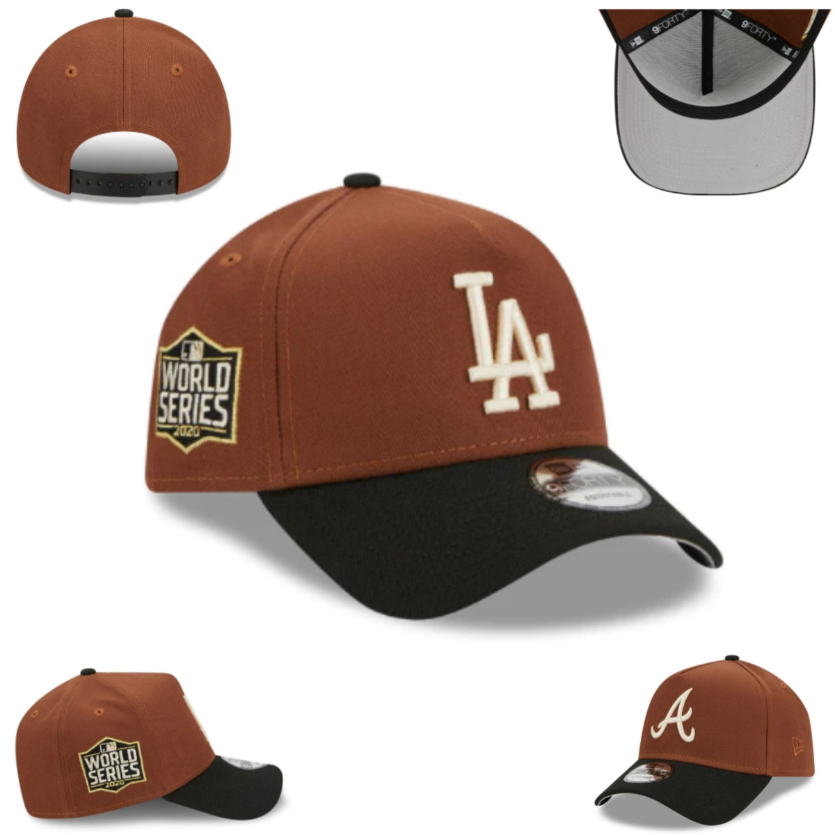 LA Dodgers Brown and Black 2020 World Series Hat – Snapback Cap — view 1