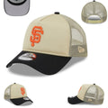 San Francisco Giants Trucker Cap with Embroidered Logo – Beige and Black — view 1